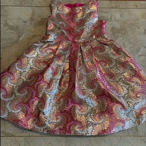 Girls Rare Edition pink & gold metallic dress.